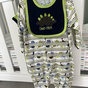 Duck Duck Dino Trek Baby Outfit with Bib